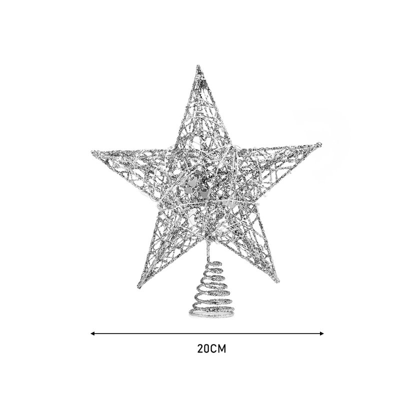 Metal Other Lighted Tree Topper, Silver, 23cm H x 20cm W x 20cm D