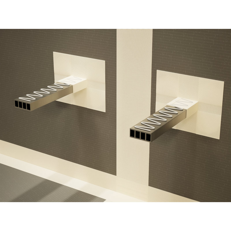 Ensemble de banc de douche flottant avec panneau en filet de béton - Support de banc de douche original (12 x 36 po)