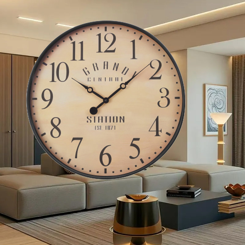 Horloge murale vintage 20 pouces, horloge décorative à piles pour la maison