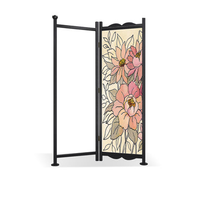 1 Panels Solid Wood Chiffon Folding Room Divider