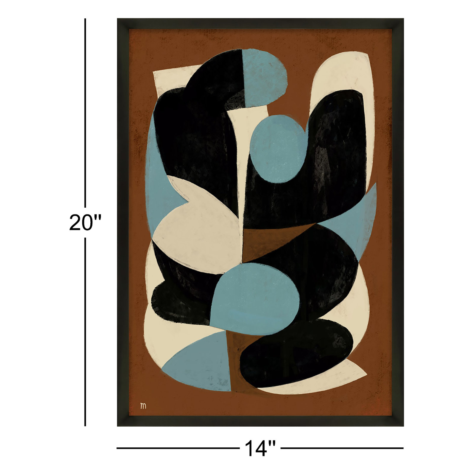 So What Painting, 20" H x 14" W x 1.25" D, Black Framed