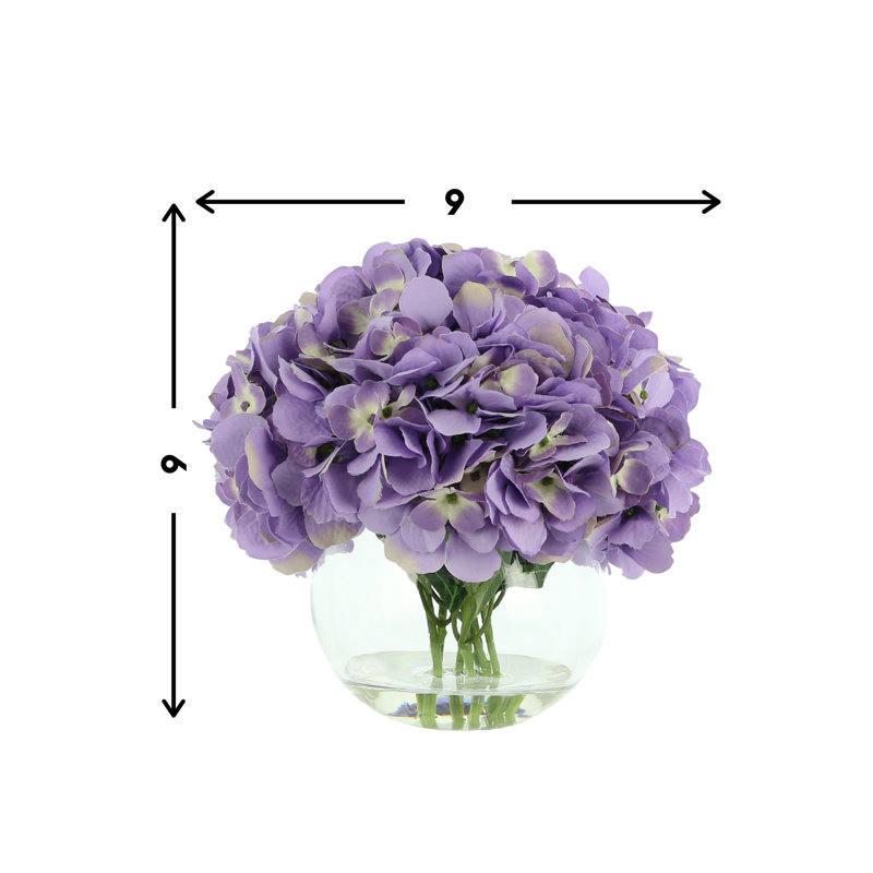Hydrangea, Lavender, 9" H x 9" W x 9" D