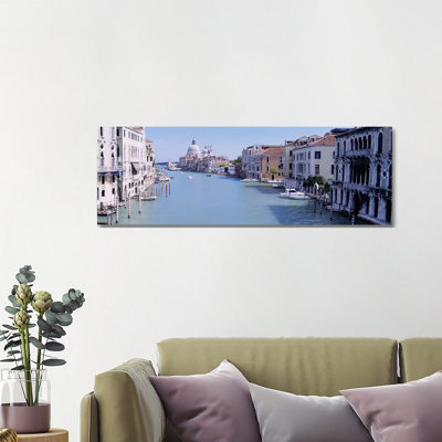 Buildings Along A Canal, Santa Maria Della Salute, Venice, Italy - Wrapped Canvas Panoramic Print