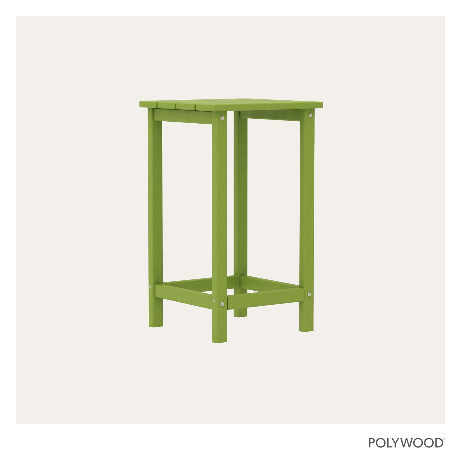 POLYWOOD® Long Island 15" Patio Side Table, Lime