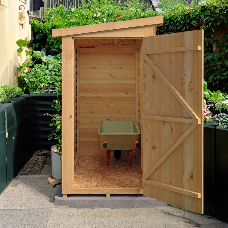 3 ft. W x 6 ft. D Wood Overlap Pent Storage Shed
