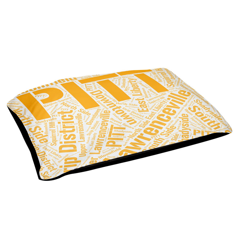 Oreiller rectangulaire designer, Grand L 50 po x l 40 po, Jaune, Pittsburgh