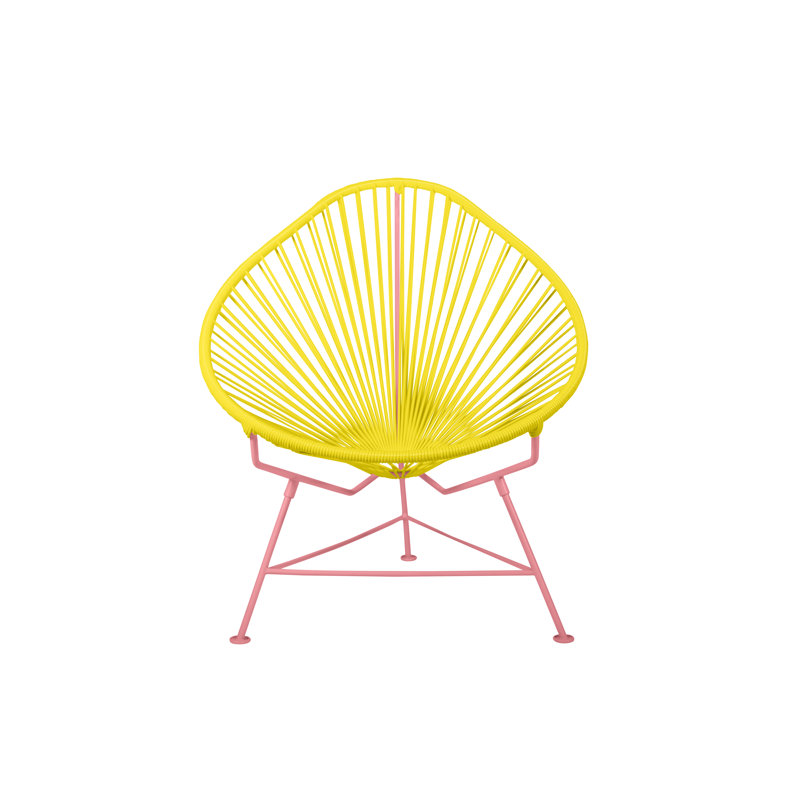 Chaise de jardin, Jaune / corail