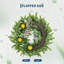 Couronne de citron de 20 po pour la porte d'entrée, couronne de printemps artificielle d'été avec feuilles d'oreille en agneau et nœud à carreaux pour fenêtre de porche décor de ferme de cuisine