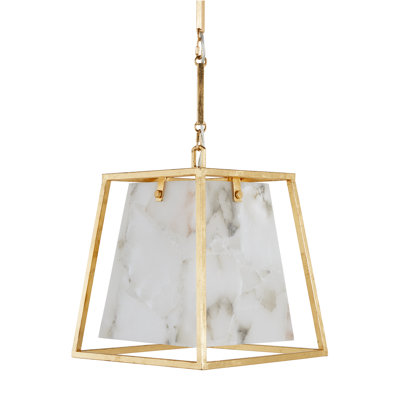 Stacey 4 - Light Unique / Statement Geometric Chandelier with Alabaster Accents