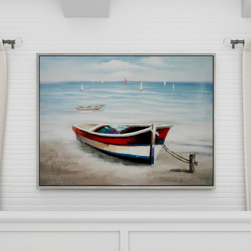 «Coastal» - Peinture sur bois encadrée