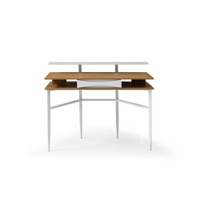 Office Desk with 1 Drawer and Top Storage Shelves