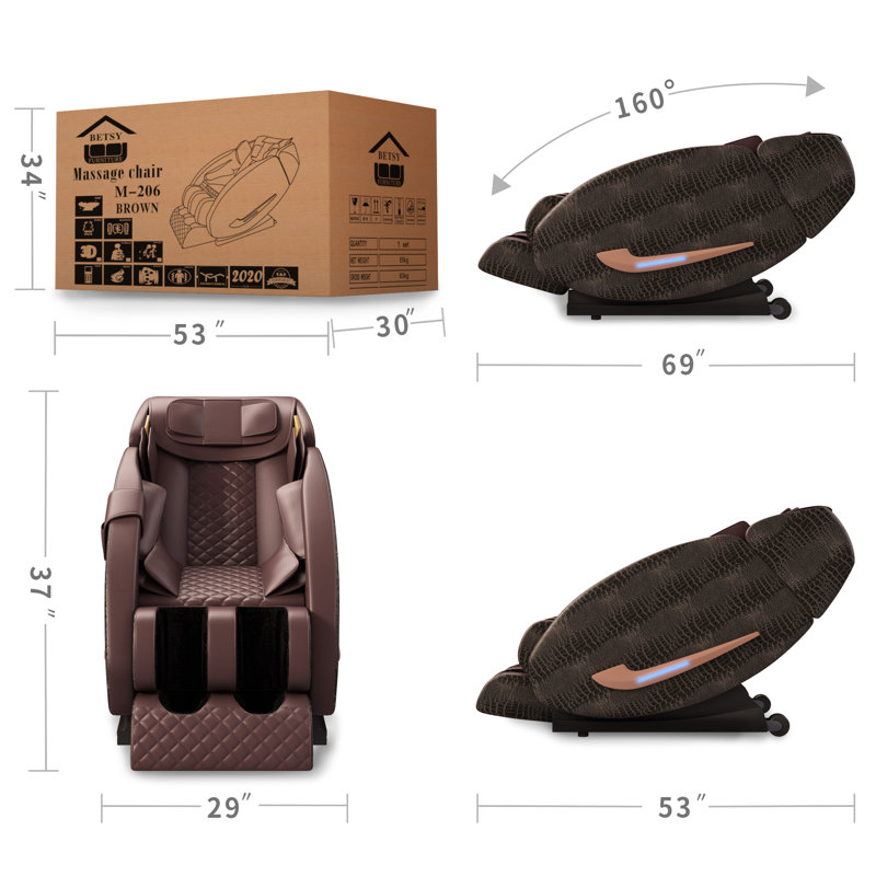Fauteuil de massage inclinable et chauffant électrique pour le corps entier