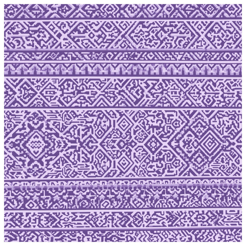Couvertures mauves à mosaïque complexe, L 50 po x H 60 po