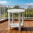 16 Inch Round Outdoor Side Table Adirondack Plastic/Resin Patio Side Table Weather Resistant End Table with Storage Shelf-933618897