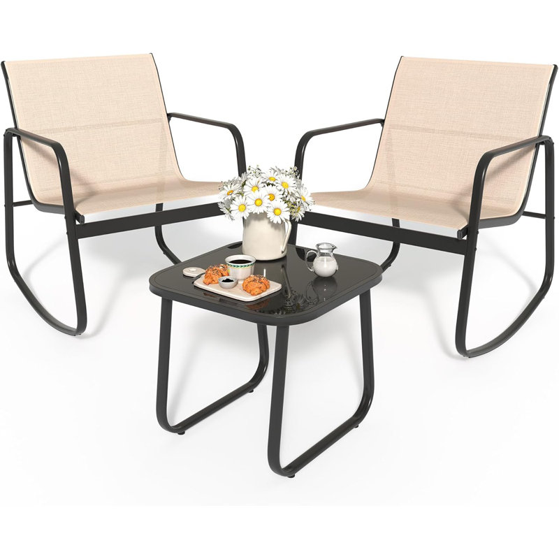 Ensemble bistro extérieur pour 2 personnes Hollenbach Square, Beige