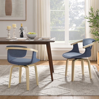 Wathen Fabric Upholstered Swivel Dining Arm Chair