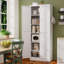 Armoire de cuisine 72 po en métal blanc avec portes, organisateur de rangement autoportant robuste avec 5 tablettes réglables, assemblage sans outils pour garde-manger, cuisine, salle de bain