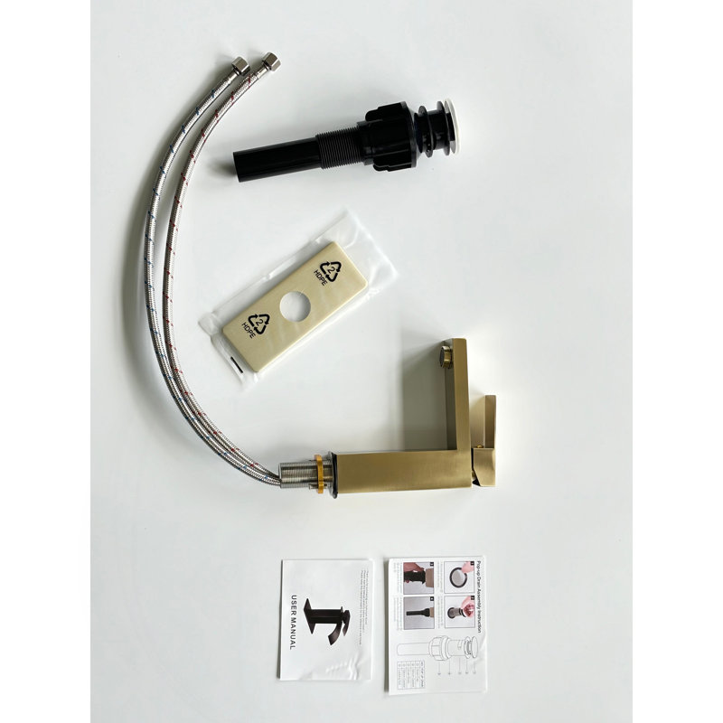 Single Handle Bathroom Faucet Lavatory Faucet Stainless Steel Single Hole-T20, Brushed Gold, Brushed Gold