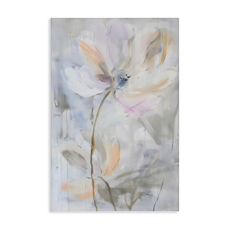 Toile abstraite à motif floral abstrait, conception par LSR Creative Studio, H 16 po x l 24 po