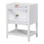 Base de meuble-lavabo moderne 24 po Ilyra avec structure en bois massif et finition résistante à l'eau (lavabo non inclus)