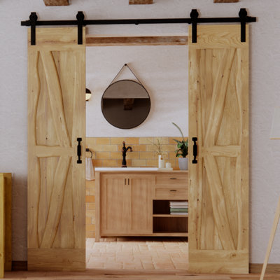 Solid Oak Barn Door Unfinished