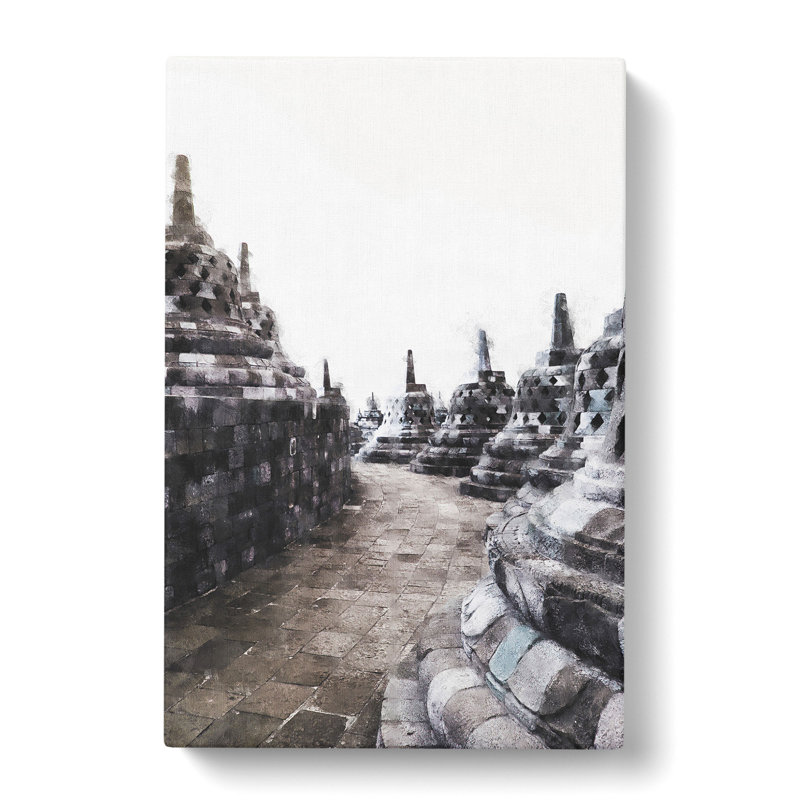 The Borobudur In Indonesia - Wrapped Canvas Print, 60cm H x 40cm W x 3cm D