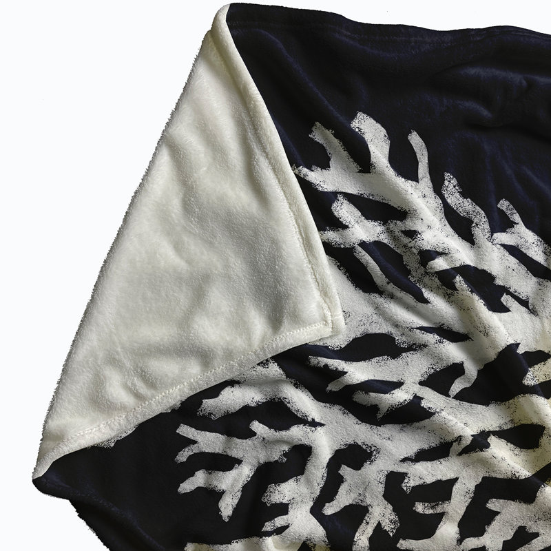 Hoskins Plain Weave / Muslin Throw Blanket, Navy
