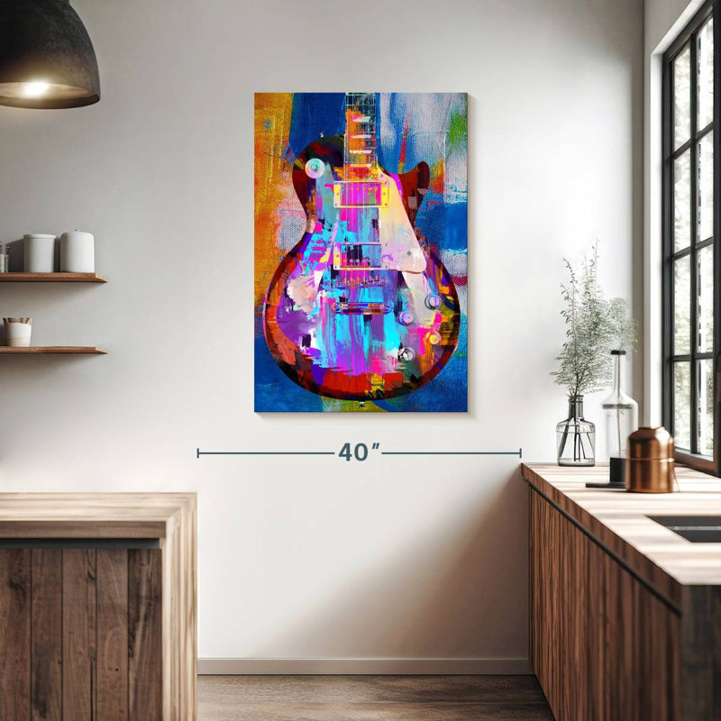 Abarca peint Les Paul, H 39 po x l 26 po