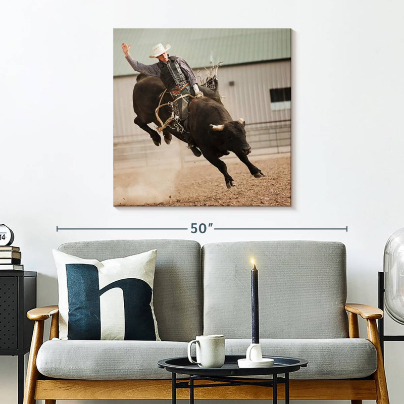 Rodeo taureau Brampt Cowboy, H 30 po x l 30 po