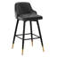 Tabouret de bar et de comptoir pivotant rembourré de 26 po / 29 po avec structure en métal solide et dossier en velours-12072510-28795499