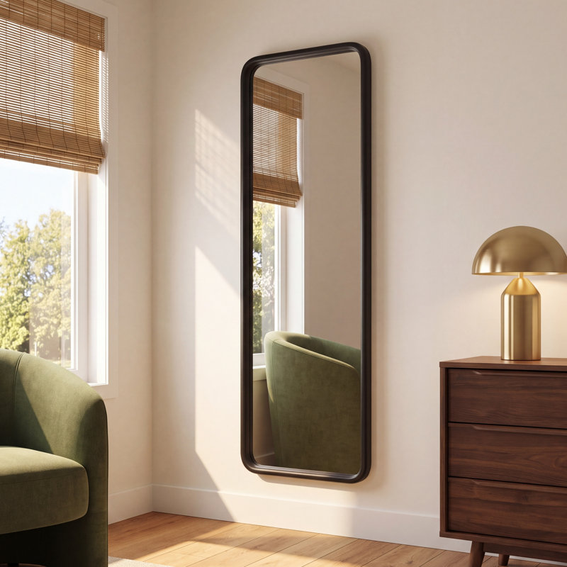 Aundra Solid Wood Mirror, Black