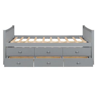 Full Size White Daybed with Twin Trundle & Storage Drawers – Space-Saving Guest Bed for Kids & Adults by Chet Connect