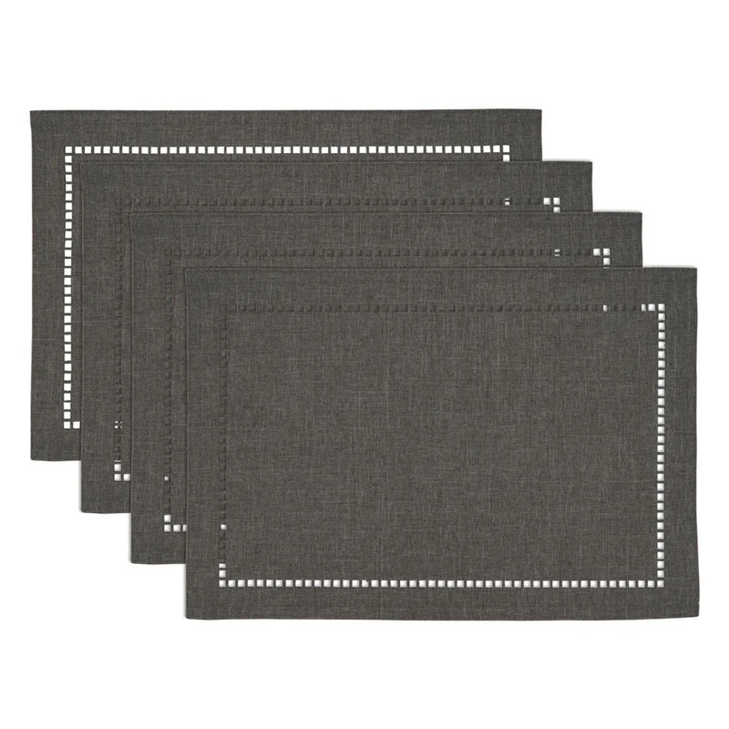 Leiker Polyester Rectangle Placemat, Charcoal