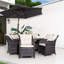 Ensemble repas pour patio en osier pour 6 personnes avec table rectangulaire Edford, coussins inclus