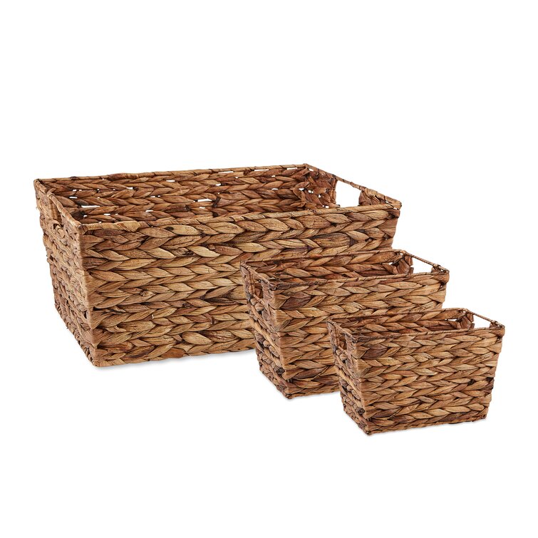 Small Wicker Baskets for Organizing Bathroom, Hyacinth Baskets for Storage,  Wicker Storage Basket with Wooden Handle, Decorative Wicker Small Basket