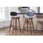 Upholstered Counter Stool with Solid Wood Frame-503092625