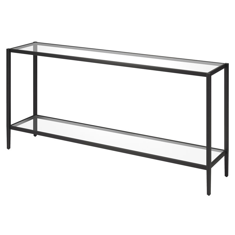 Hera Console Table, Black, 76.2cm H x 162.6cm W x 35.6cm D
