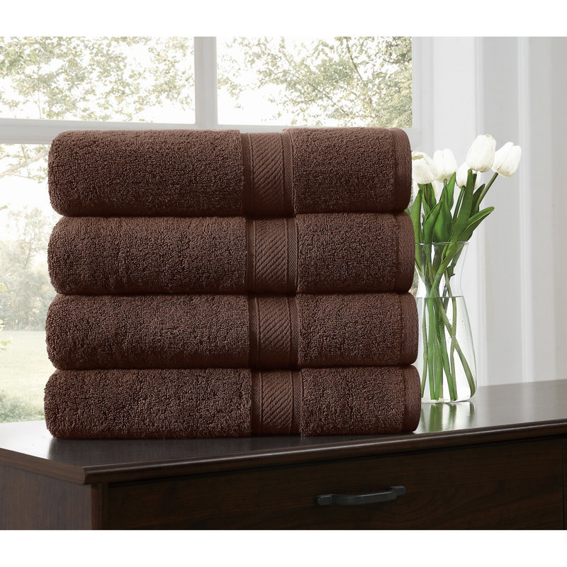  Regal Plush Towel Sets, Bath Towel - 4 Pack, Brown