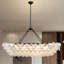 Lustre noir à 17 lumières pour plafonds hauts, lustre noir moderne, lustre Sputink pour salle à manger