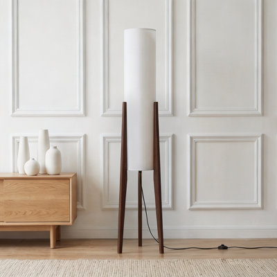 46'' Soild Wood Tripod Floor Lamp