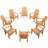 Dareona Pakkdiarie Set of 8 HDPE Stackable Adirondack Chairs with Cup Holders, All-Weather Outdoor Patio Chairs-1803586825-1802343052