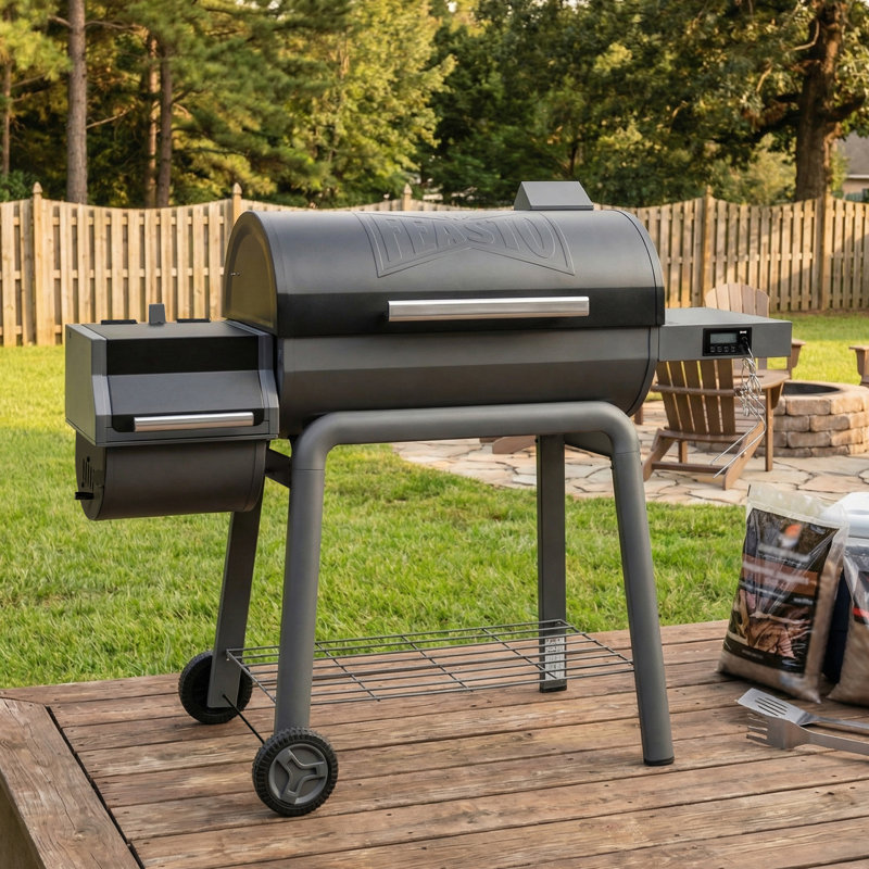 FEASTO 30-Inch Heavy-Duty Charcoal Grill with Digital Temperature Control & 2 Meat Probes, Outdoor BBQ Grill with Offset Smoker