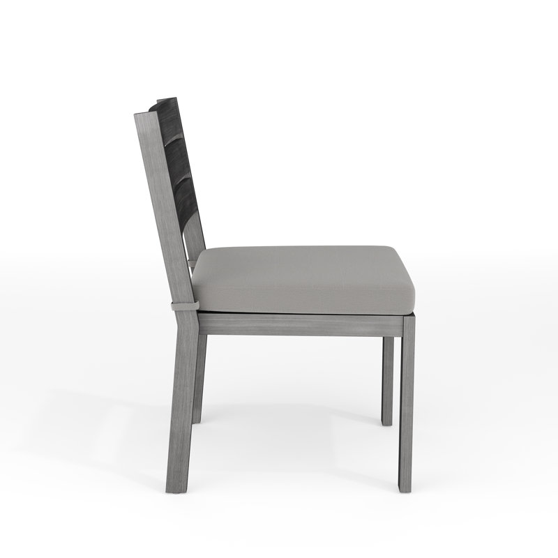 Chaises de salle à manger latérales empilables avec coussins Martha Stewart Bedford, Gris / Gris