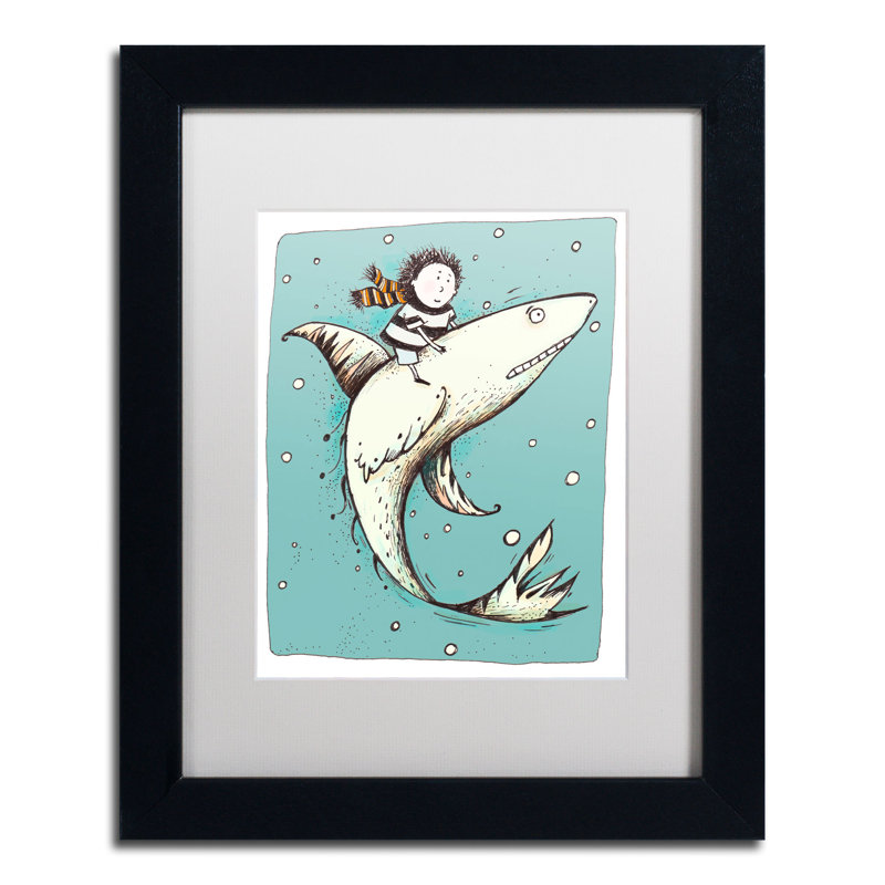 « garçon » par carla martell, art encadré Machuca, H 14 po x l 11 po, Blanc