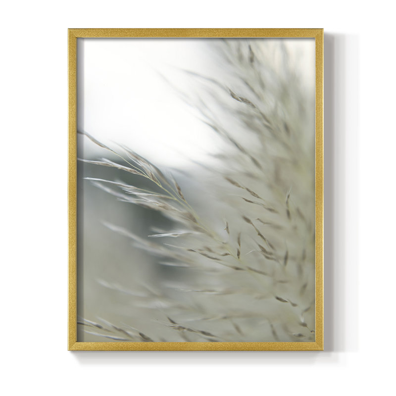 «Subtle Graminées II», reproduction encadrée - bois massif, H 14 po x l 11 po