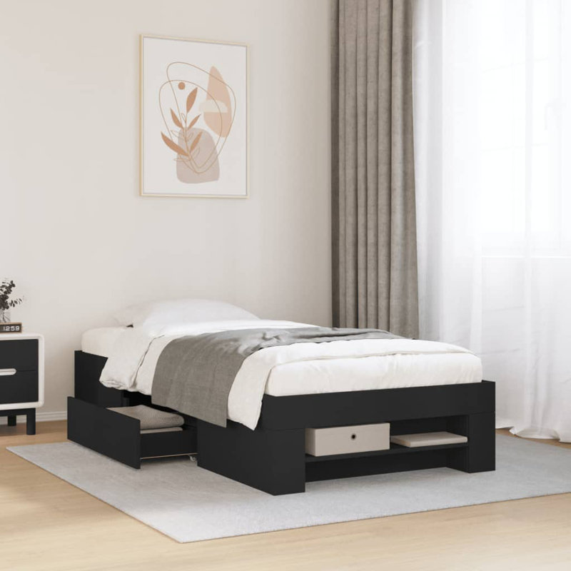 Storage Bed, Black, Small Single (2'6)