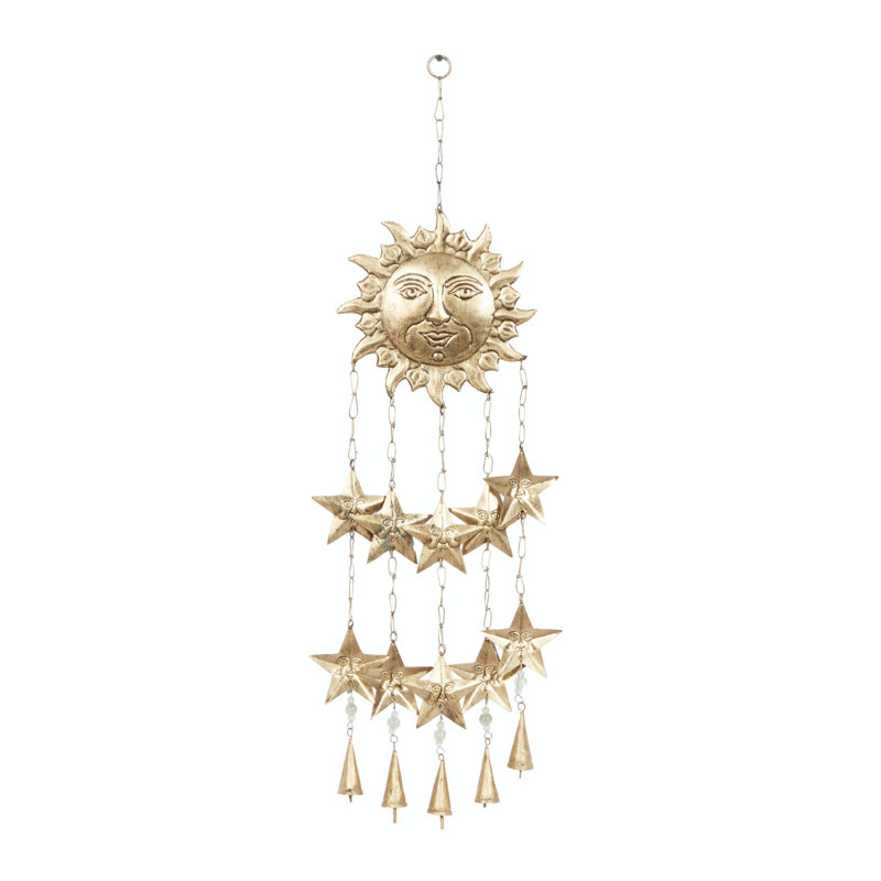 Carillon solaire extérieur et doré Tomblin