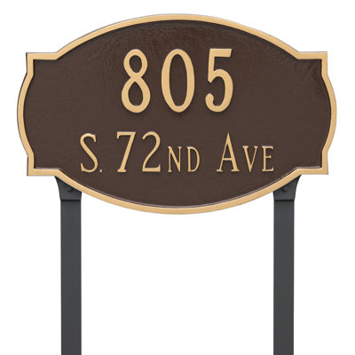 Cambridge 2-Line Lawn Address Sign