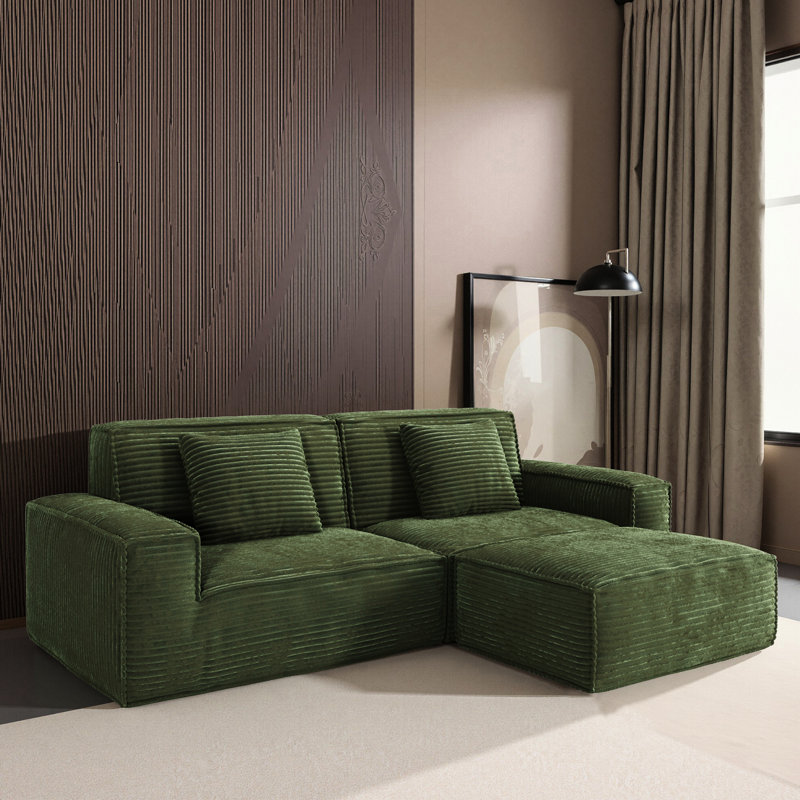 106,3 po avec de grandes rayures, revêtement en microfibre, conception moderne, siège moelleux, 3 sièges, pédale droite, convient à la chambre à coucher, microfibre rayée, style, mousse à rebond élevé, grand confort