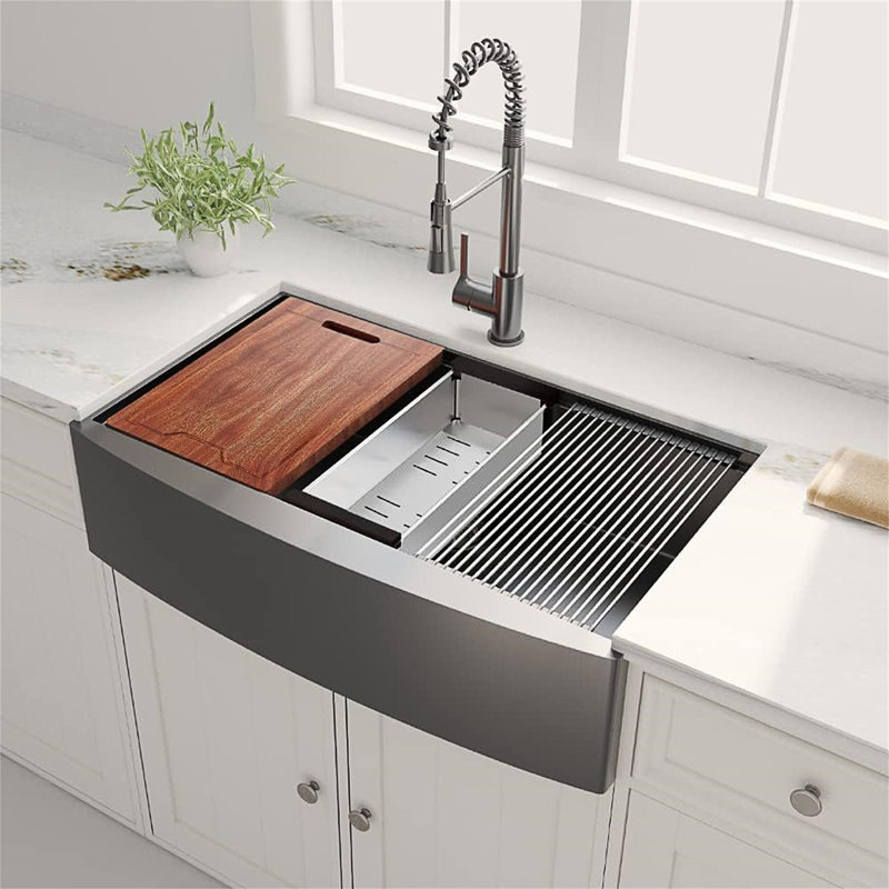 Évier de cuisine en acier inoxydable encastrable 36 po L 36 po